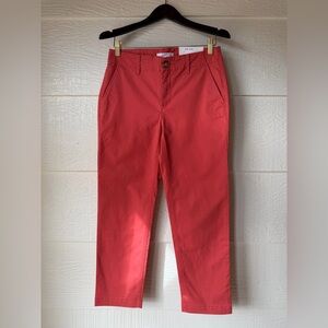 LOFT The Slim Coral Red chino Pants Size 2 NWT